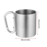 Outdoor Hiking Coffee Mug - Stainless Steel + Self Lock Carabiner Handle