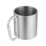 Outdoor Hiking Coffee Mug - Stainless Steel + Self Lock Carabiner Handle