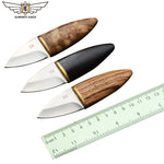 Mini Survival Knife with a wood handle - stainless steel