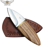Mini Survival Knife with a wood handle - stainless steel