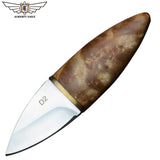 Mini Survival Knife with a wood handle - stainless steel
