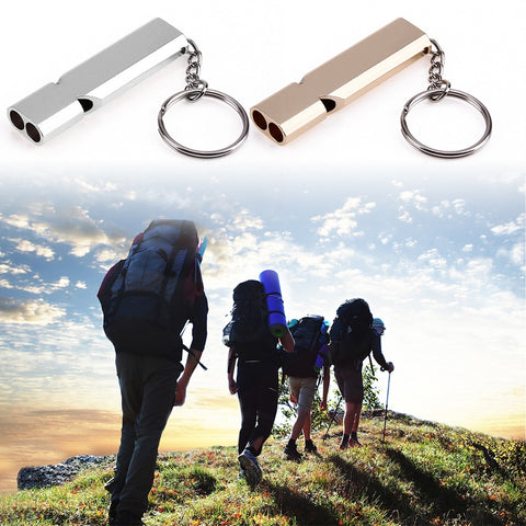 Survival Double Pipe Whistle Keychain. FREE SHIPPING