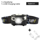 3000LM Mini Rechargeable LED HeadLamp Body Motion Sensor LED Bicycle Head Light Lamp Outdoor Camping Flashlight With USB