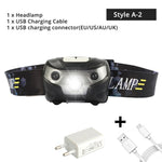 3000LM Mini Rechargeable LED HeadLamp Body Motion Sensor LED Bicycle Head Light Lamp Outdoor Camping Flashlight With USB