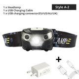 3000LM Mini Rechargeable LED HeadLamp Body Motion Sensor LED Bicycle Head Light Lamp Outdoor Camping Flashlight With USB