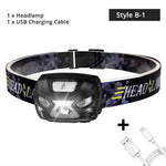 3000LM Mini Rechargeable LED HeadLamp Body Motion Sensor LED Bicycle Head Light Lamp Outdoor Camping Flashlight With USB
