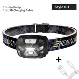 3000LM Mini Rechargeable LED HeadLamp Body Motion Sensor LED Bicycle Head Light Lamp Outdoor Camping Flashlight With USB