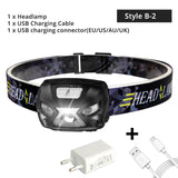 3000LM Mini Rechargeable LED HeadLamp Body Motion Sensor LED Bicycle Head Light Lamp Outdoor Camping Flashlight With USB